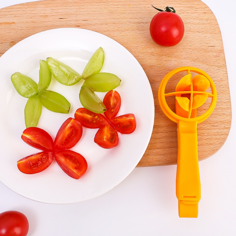 Alat Pemotong Pengiris Strawberry Tomat Kecil Bisa Dilepas/Salad Cherry Tomato Grape Manual Divider Kitchen Gadget