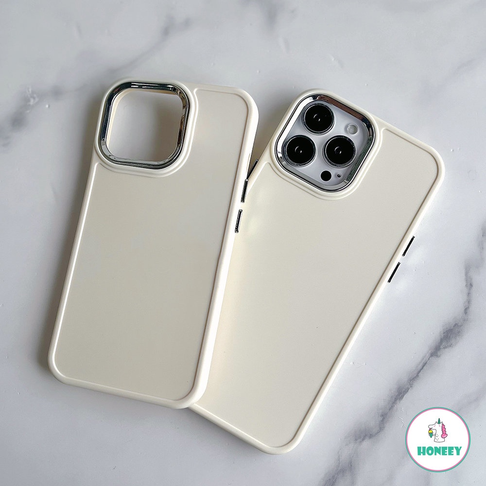 Casing Ponsel Lensa Electroplated Polos Sederhana Kompatibel Untuk iPhone 11 Pro Max14 12 13pro 14plus Silikon Lembut Shockproof Penutup Belakang