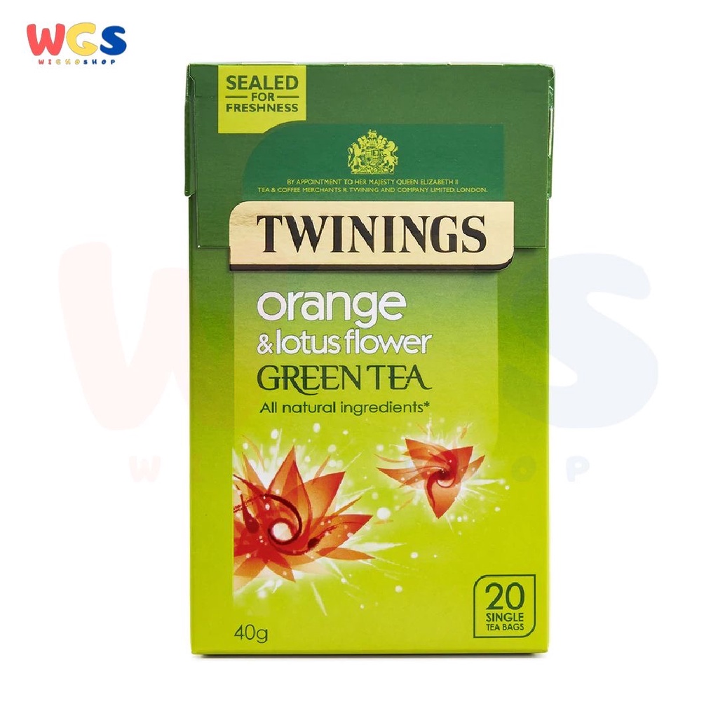 Twinings Ginger Orange &amp; Lotus Flower Green Tea All Natural 20s x 2g