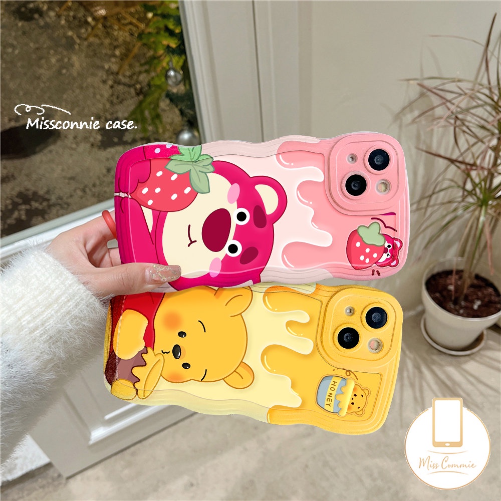 Infinix Hot9 8 11 10T 10play 12 Pro Hot 10s 11s 12i 20 11s NFC 10Lite 20s Smart5 4 6 Plus Note8 12 G96 10Pro 12Pro 12 2023 Winnie The Pooh Strawberry Bear Manyo Lucu Lembut Sarung