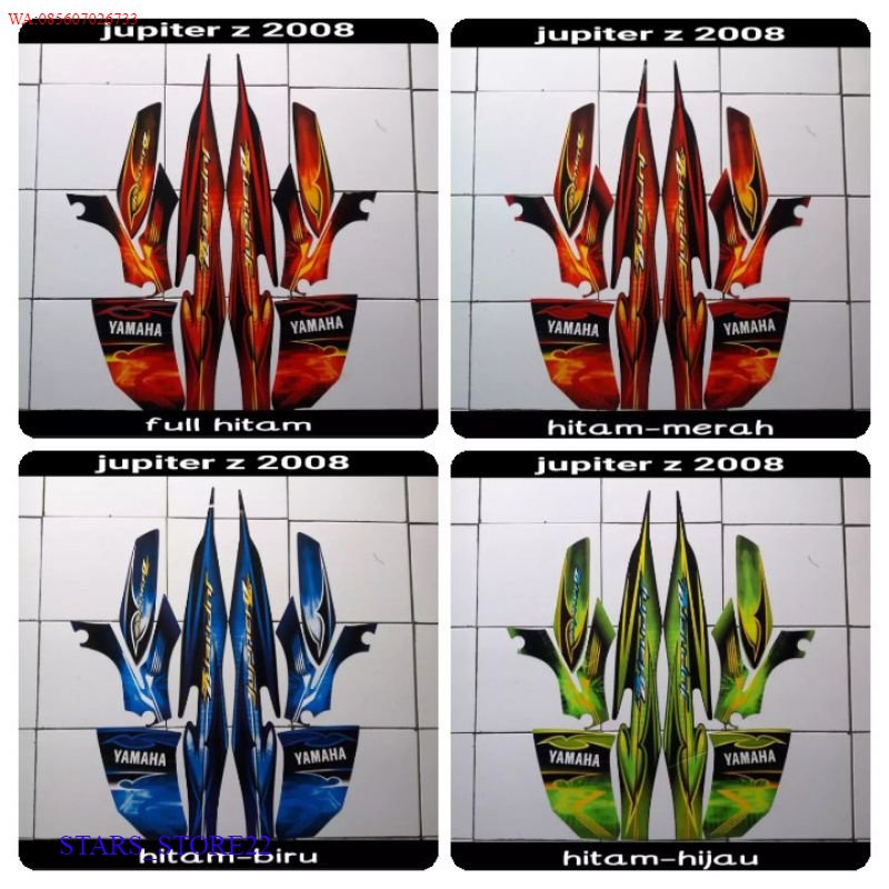 (ORI) STIKER STRIPING LIS LES BODY MOTOR YAMAHA JUPITER Z/BURHAN 2008 KUALITAS ORIGINAL PABRIK