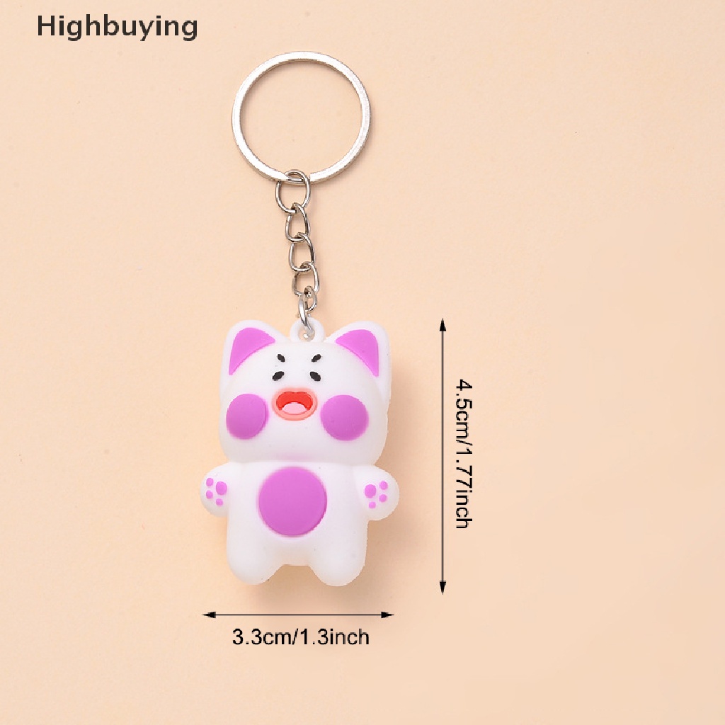 Hbid DuDu Kucing Lucu Gantungan Kunci Kreatif Hewan Kunci Gesper Kartun Kucing Kunci Mobil Liontin Tas Lucu Charm Cute Key Buckle Couple Keychain Glory