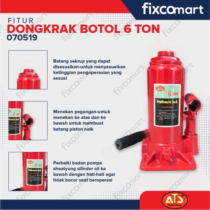 Dongkrak Botol ATS  6 TON