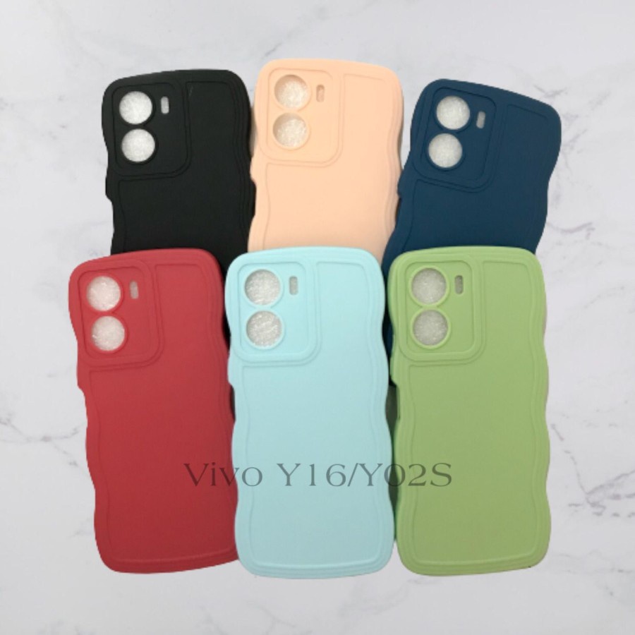 CASE VIVO Y16 // SOFTCASE SILIKON GELOMBANG WARNA PRO CAMERA // GA - BDC