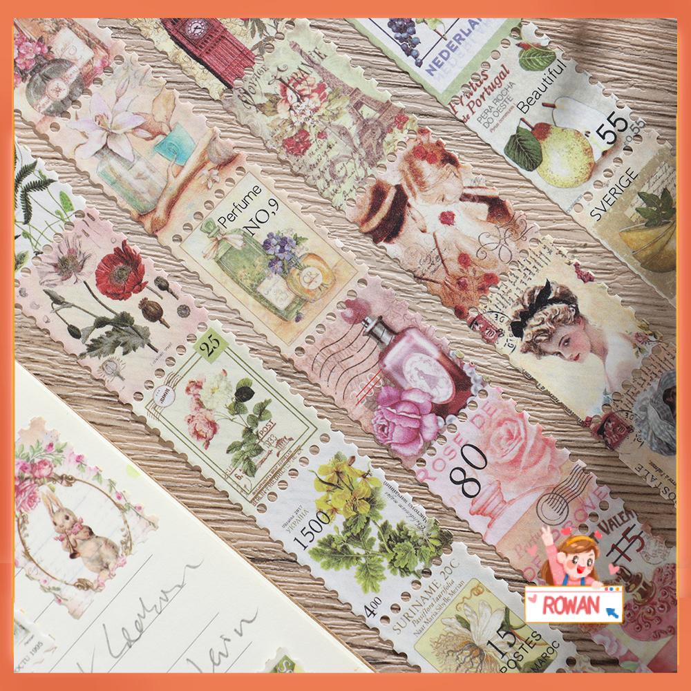 R-flower Washi Stiker Retro Diary Planner Jurnal Vintage Stamp Tape