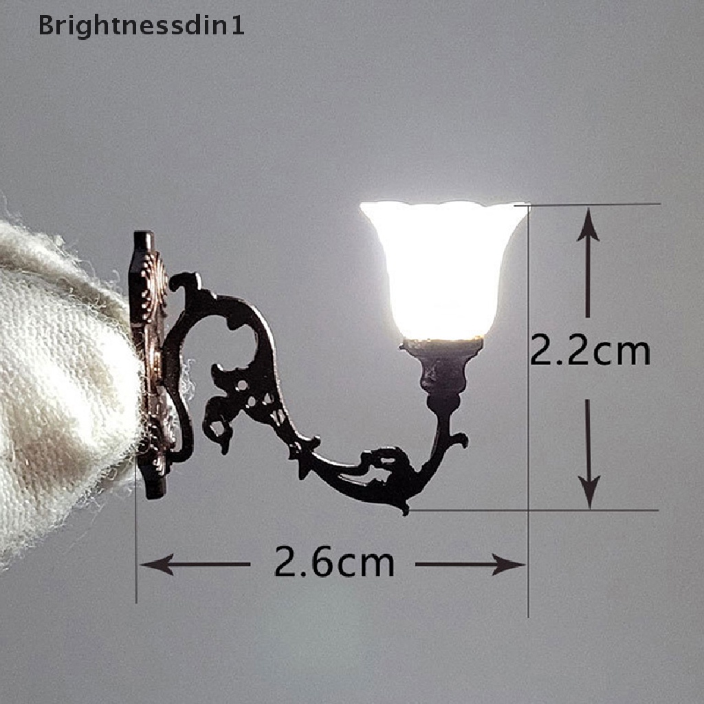 [Brightnessdin1] 2pcs 1per12rumah Boneka Lampu Dinding Model Taman Halaman Lampu Gantung Pasir Meja Lampu Led Butik