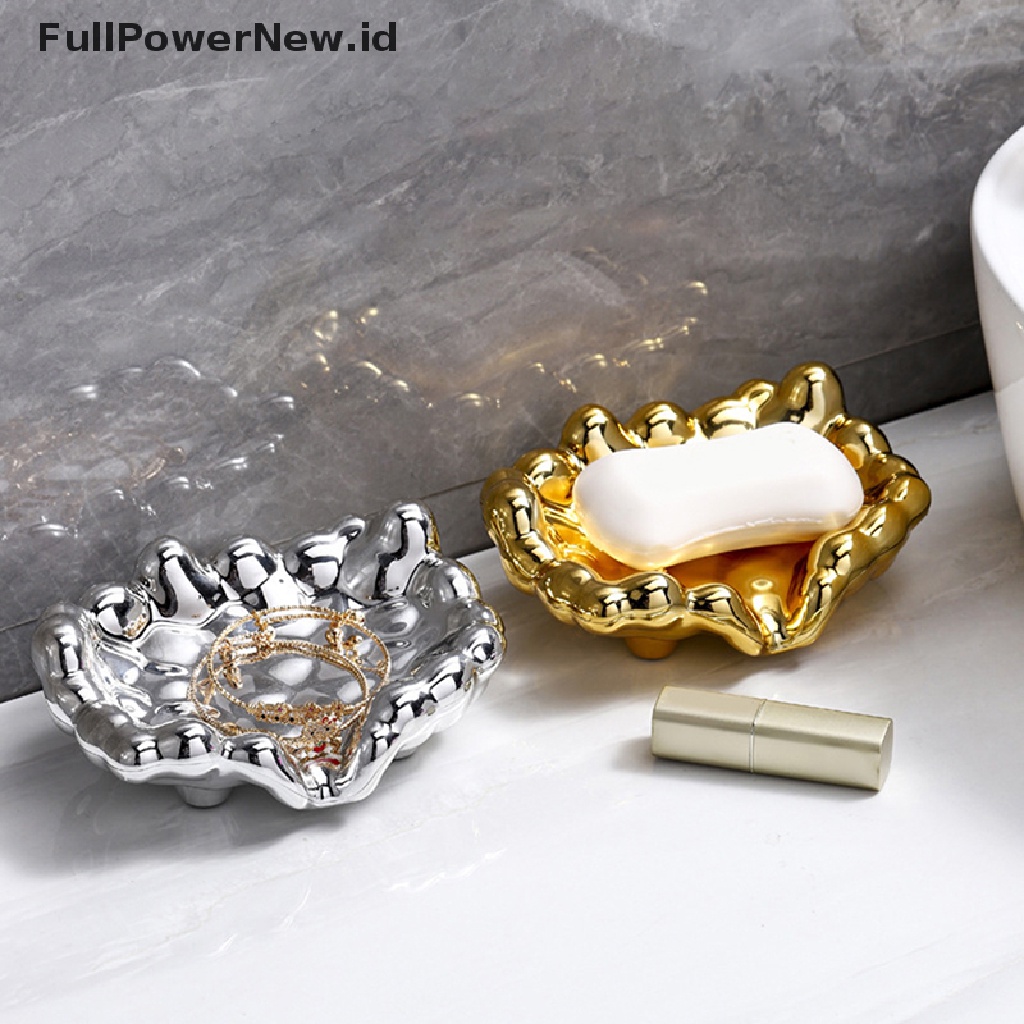 Power 1PC Sabun Kamar Mandi Piring Chrome Kotak Sabun Shower Tempat Sabun Wastafel Deck Perhiasan ID