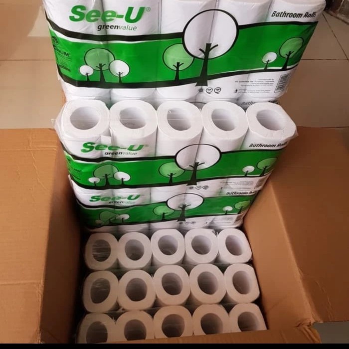 S7 TISU TISSUE GULUNG ROLL TOILET PER PAK ISI 10 ROLL BATHROOM GREEN V