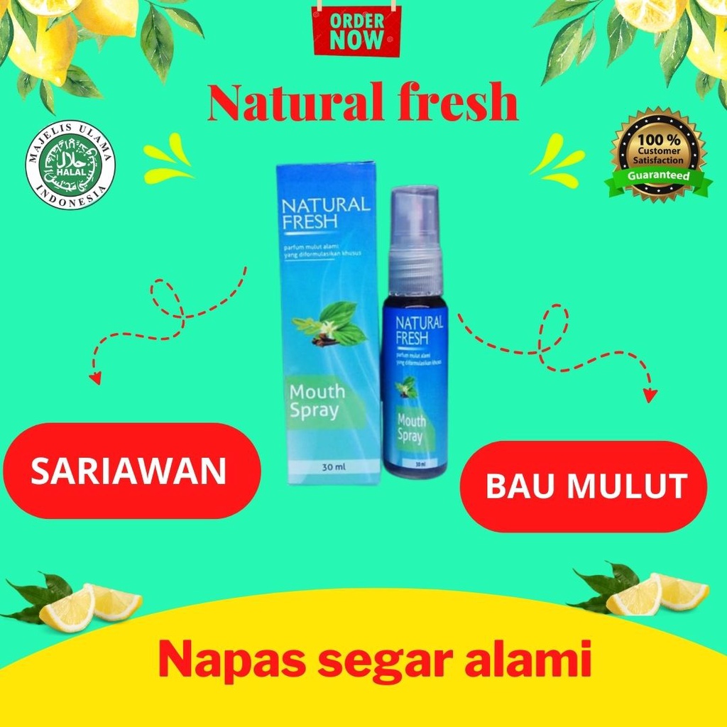 Natural Fresh Mouth Spray Pewangi Penyegar Parfum Mulut Obat Bau Mulut Penghilang Bau Mulut Pewangi 