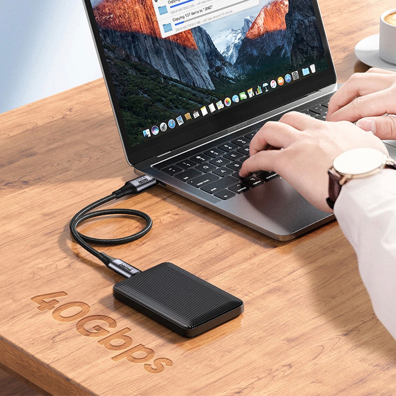 Usb 4kabel Thunderbolt 3kabel PD 100W 5A Fast Charging USB Tipe C to USB-C 8K @ 60Hz 40Gbps SSD Kabel Transfer Data