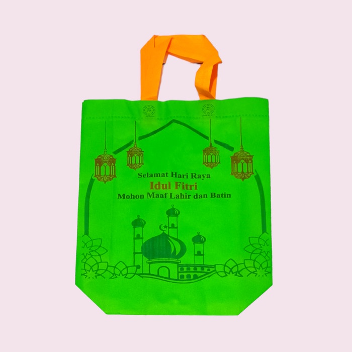 

⭐BISA COD⭐ Tas Kain Spunbond Goodie Bag Lebaran Idul Fitri 38 x 45 cm Isi 12 pcs - Hijau