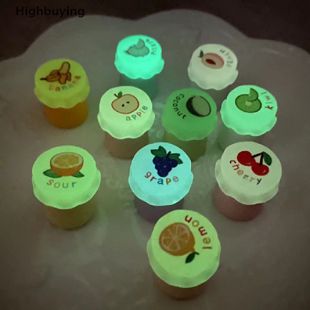 Hbid 5PC Luminous Mini Kartun Buah Madu Jar Mainan Boneka Angka Dekorasi Taman Rumah Resin Aksesoris Untuk Bahan Crafg Perhiasan Ch Glory