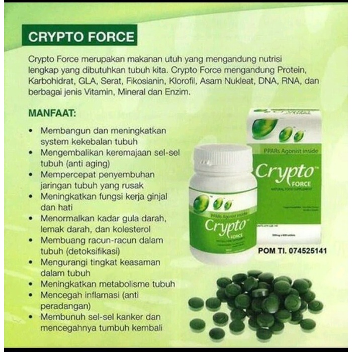 CRYPTO FORCE ISI 600 TABLETS - 100% ORIGINAL PER BOTOL ISI 600'S