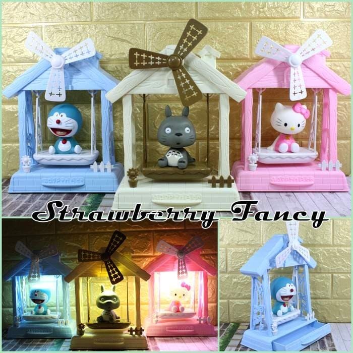 

⭐BISA COD⭐ Musik Box Ayunan Kincir Hello Kitty Doraemon Ada Lampu XL8866