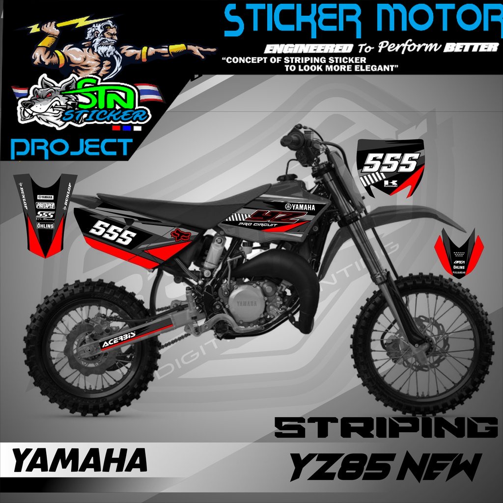 Yz85 Stiker Striping Motor TRAIL YZ85 NEW - Stiker Trail Bebek Yz 85 New Variasi Hologram AR.S2 014