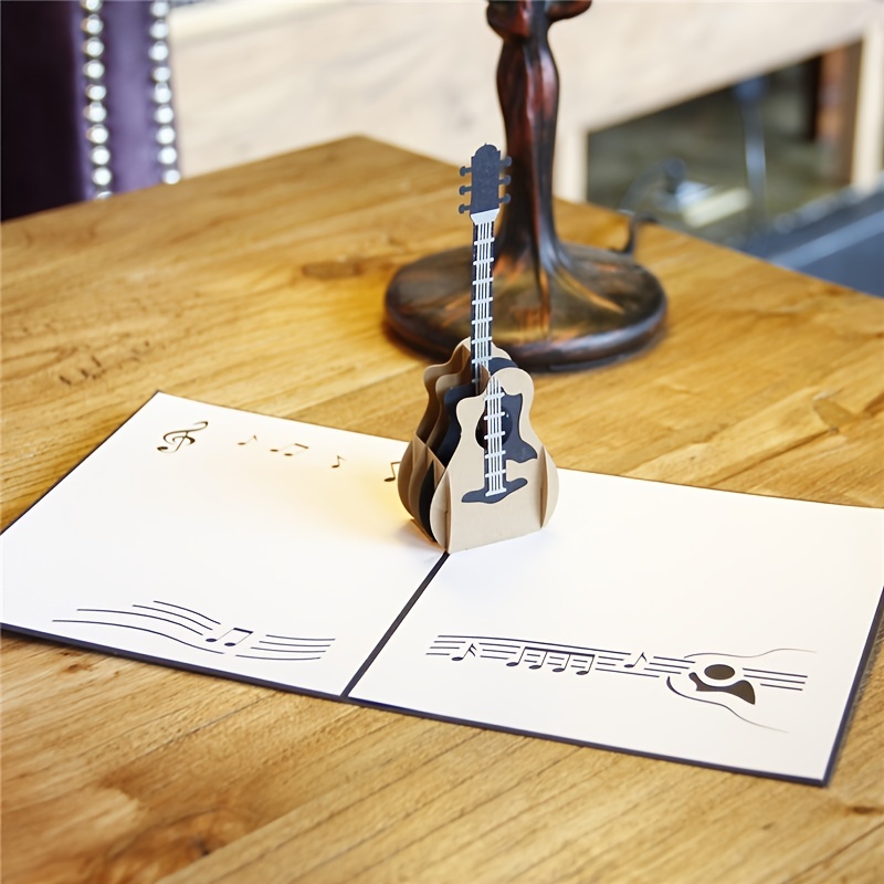 Kartu Ucapan Gitar 3D Kartu Ulang Tahun Kartu Kertas Ukiran Tangan Kreatif Hadiah Kartu Pesan Liburan Wisuda
