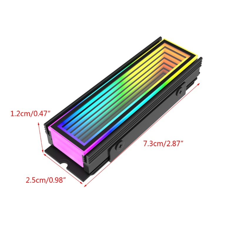 Bt Kinerja Tinggi M.2 SSD Heatsink Argb Light Bar Cooler Pengerjaan Halus Alur Heatsink Konduktivitas Termal Tinggi