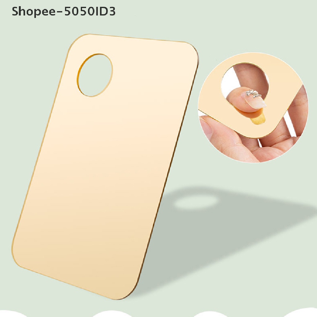 [HOT] Nail Art Stainless Steel Palette Spatula Alat Pencampur Foundation Makeup Kosmetik [ID]