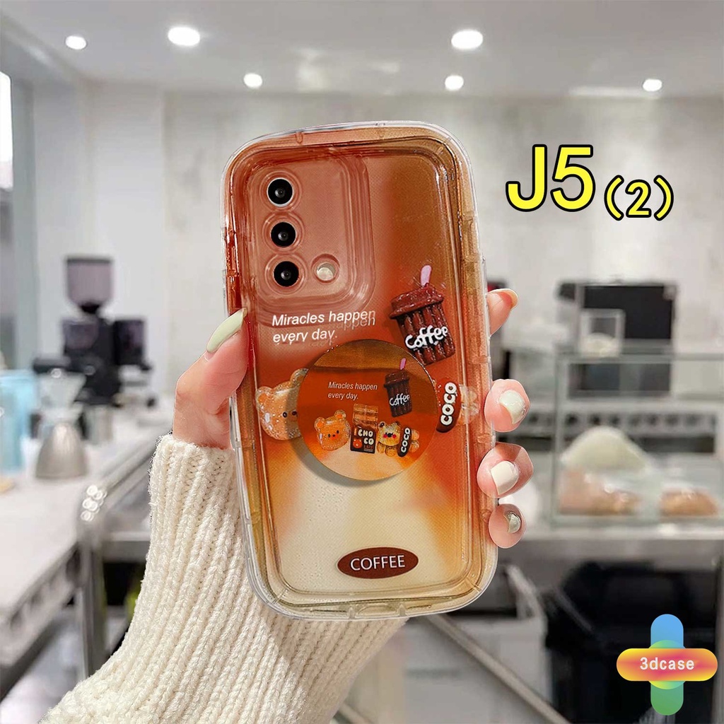 Soft Case OPPO Reno 7 7Z 8Z 5 4 6 8 A57 A55 A57S A57E A7 A17 A17K A5 A9 A31 A53 A33 2020 A77S A15 A54 A5S A3S A76 A96 A16 A95 A12 A12S A1K A16E A16K A54S  5F 5K 4F 4 5 06 Lite A74 A15S A52 Gradual Cartoon Coffee Bear Transparent Soap Case With Stand