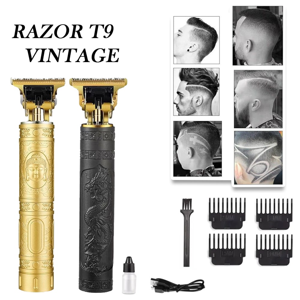 Alat Cukur Rambut Razor T9 Elektrik  Vintage Mesin Cukur Listrik USB Rechargeable