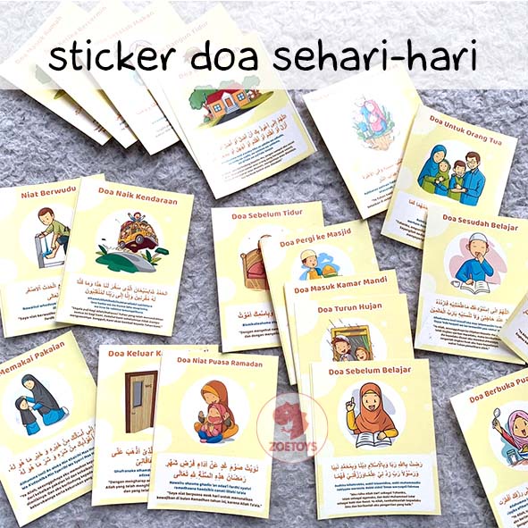 Zoetoys Sticker Doa Sehari-hari Anak | Desain Menarik Dilengkapi dengan Gambar | Kumpulan 20 Doa Al-quran