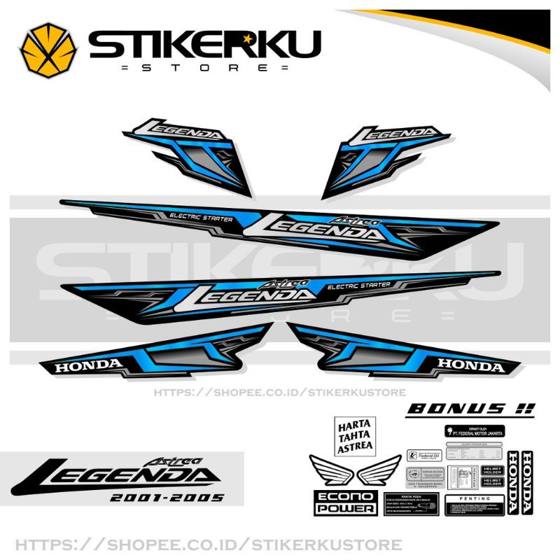 Striping Stiker Astrea Legenda 2001-2005 Impresa Sticker Astrea Striping Legenda