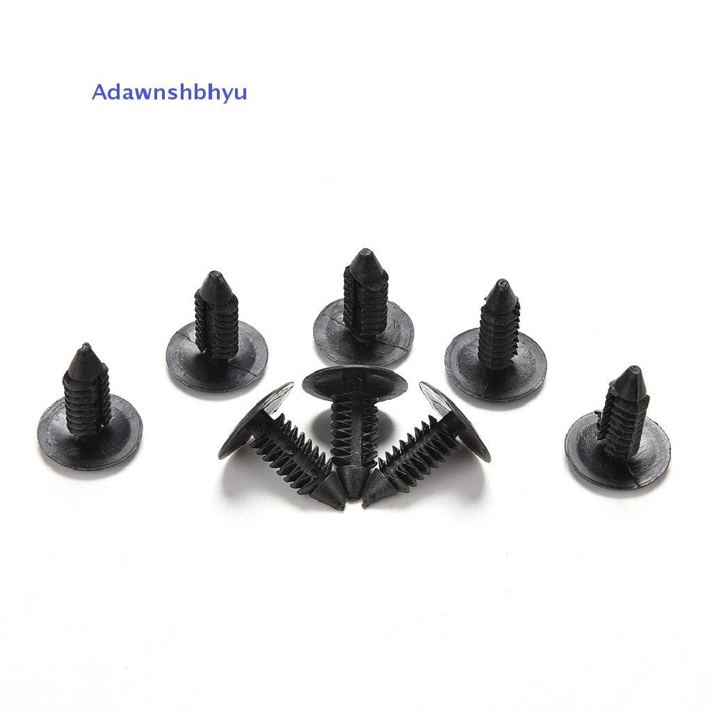 Adhyu 100pcs Hitam 8.5mm Lubang Pintu Mobil Plastik Rivet Pengikat Lis Panel Penahan Klip ID