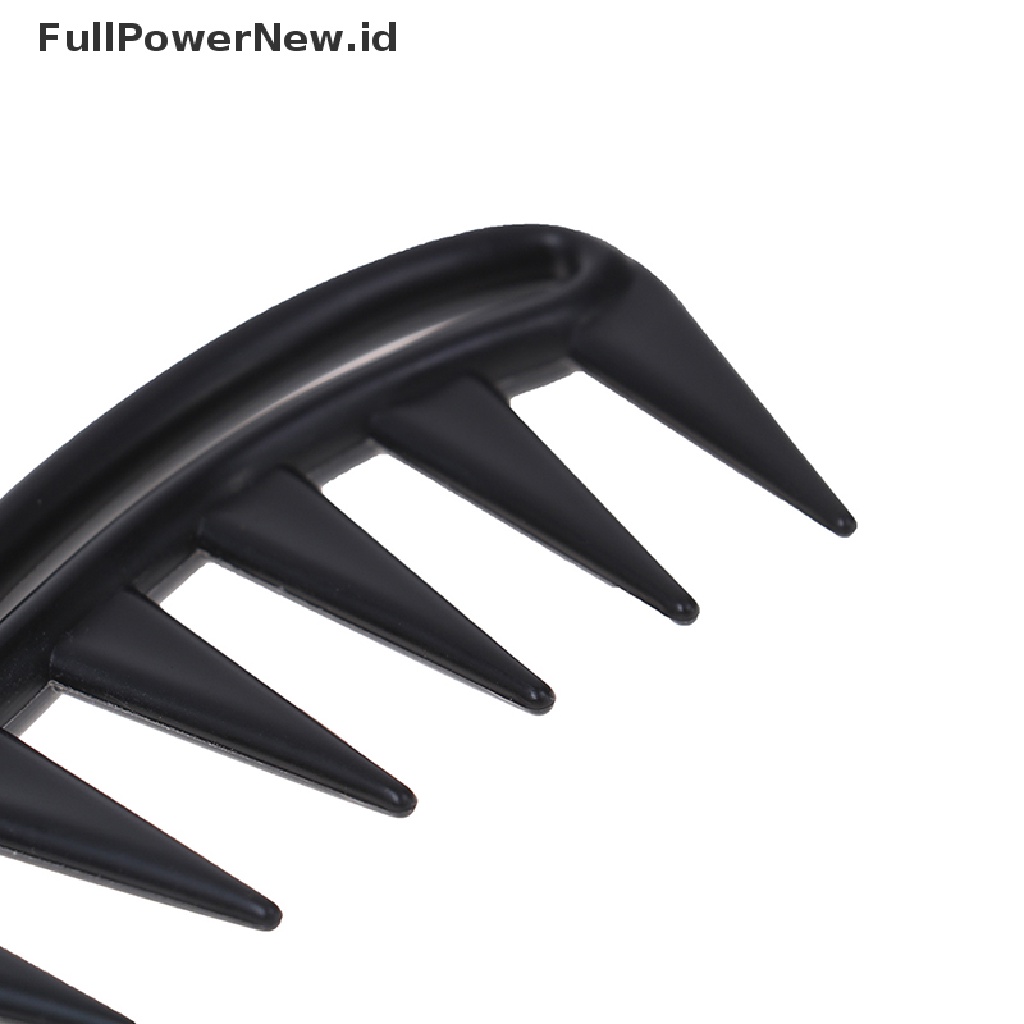 Power Shark Jumbo Wide Tooth Black Handle Grip Sisir Rambut Pria Hairdressing Teeth Comb ID