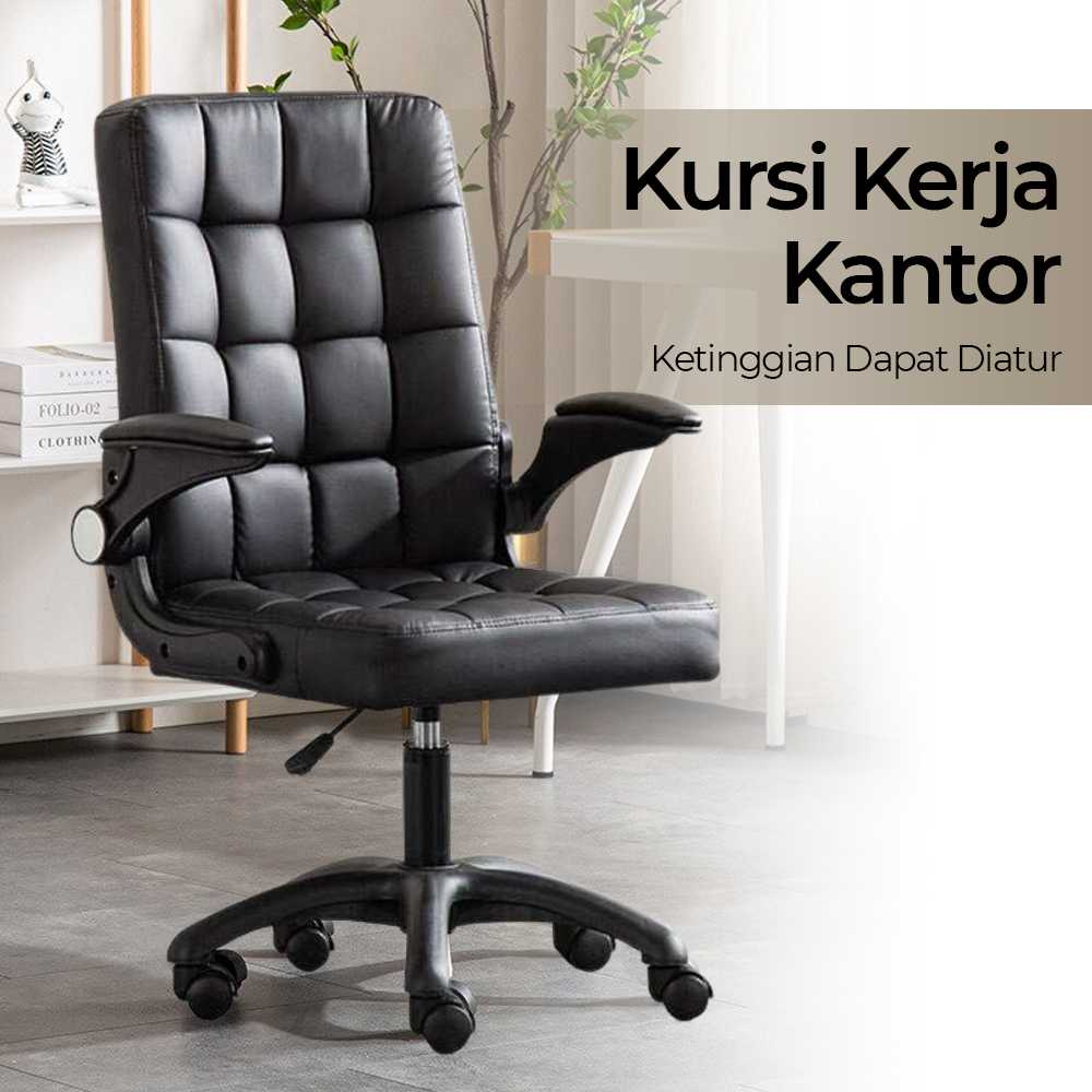 (BISA COD) FTIHSHP Comfort Kursi Kerja Kantor Office Chair Lift Swivel Leather - C032