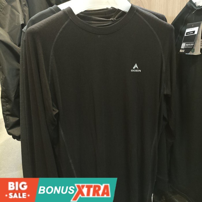 Kaos EIGER19891989 KARAKORAM 2.0 LS Tshirt Black Hitam 91000 6628 Original Bdg Bandung