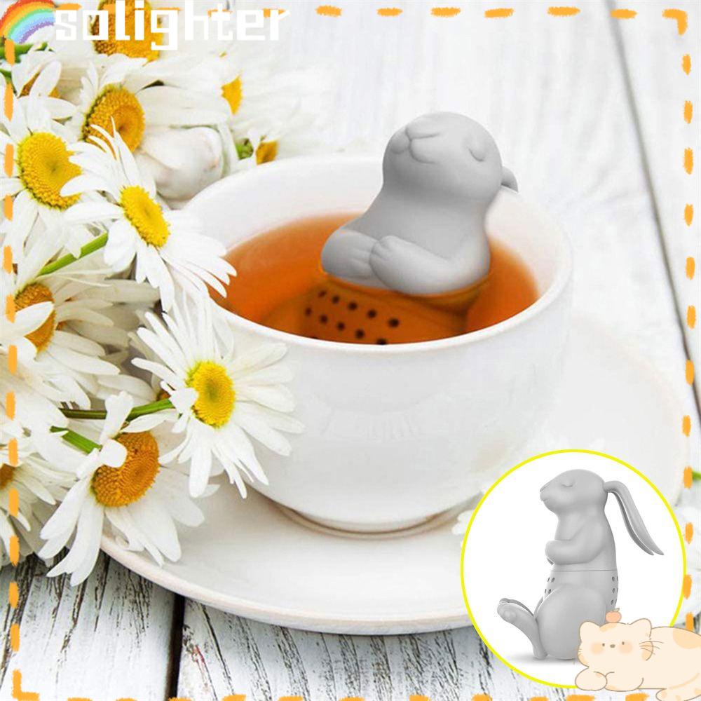 Solighter Penyeduh Teh Lucu Mini Animal Diffuser Reusable Silicone Tea Strainer