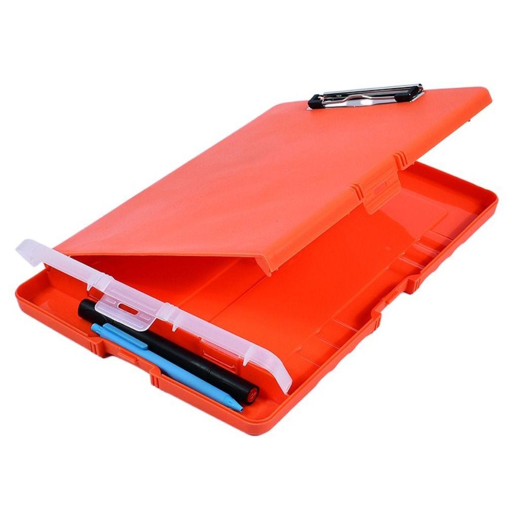 Mxbeauty Clipboard File Box Case Alat Tulis Sekolah File Organizer Perlengkapan Kantor Dokumen Test Penyimpanan Kertas Clipboard