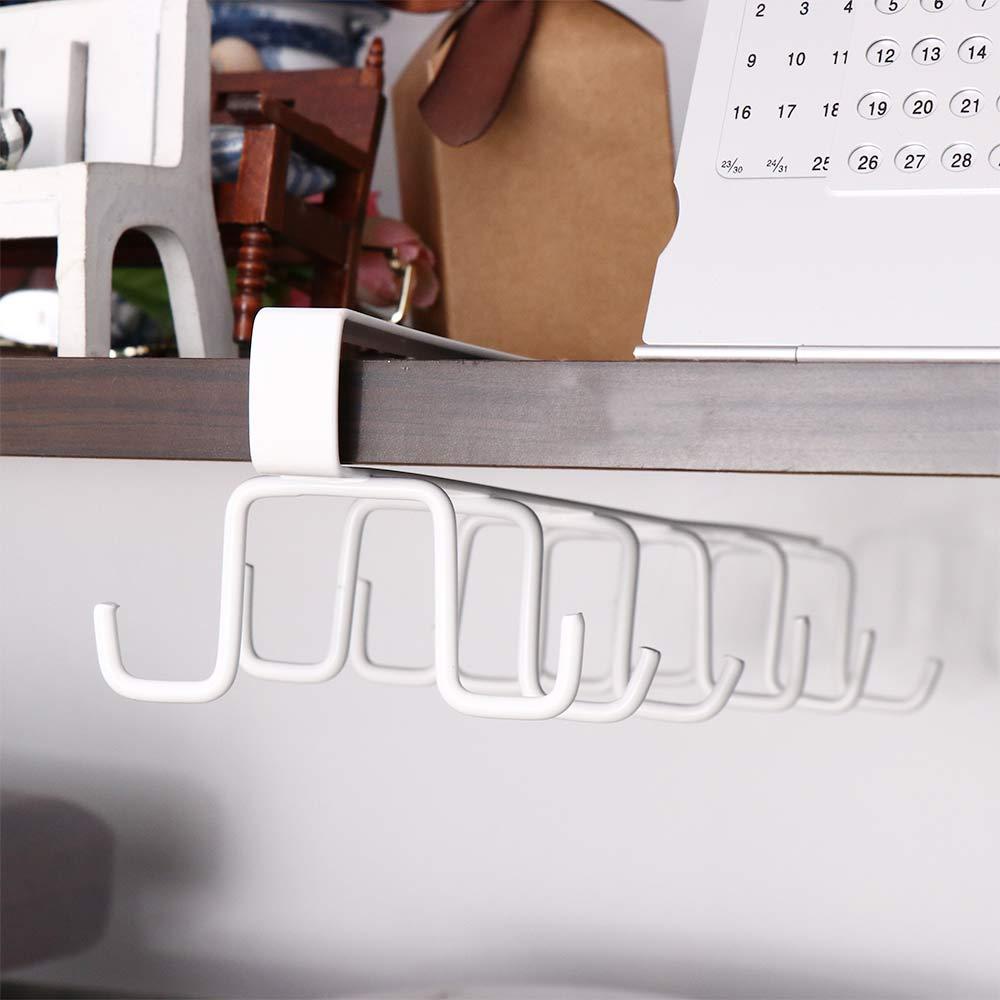 Nickolas1 Mug Hook Rak Multi-Kait Penyimpanan Multifungsi Dua Baris Untuk Kabinet,Dapur,Bar Punch-free Cabinet Hook