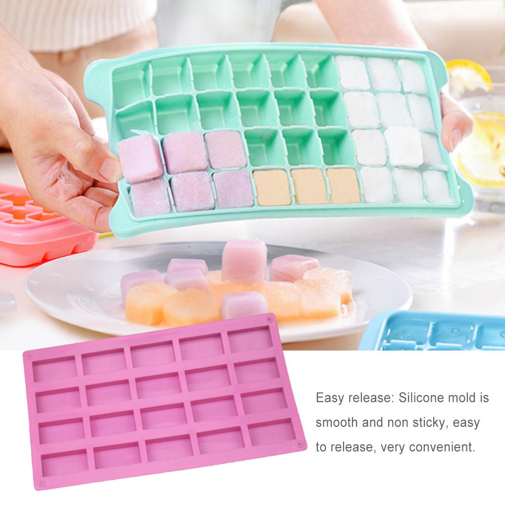 20 Cavity Cetakan Silikon Es Batu Kue Biskuit Cookie Ice Cream Bakeware Tahan Panas Cetakan Mould Dapur Gadget