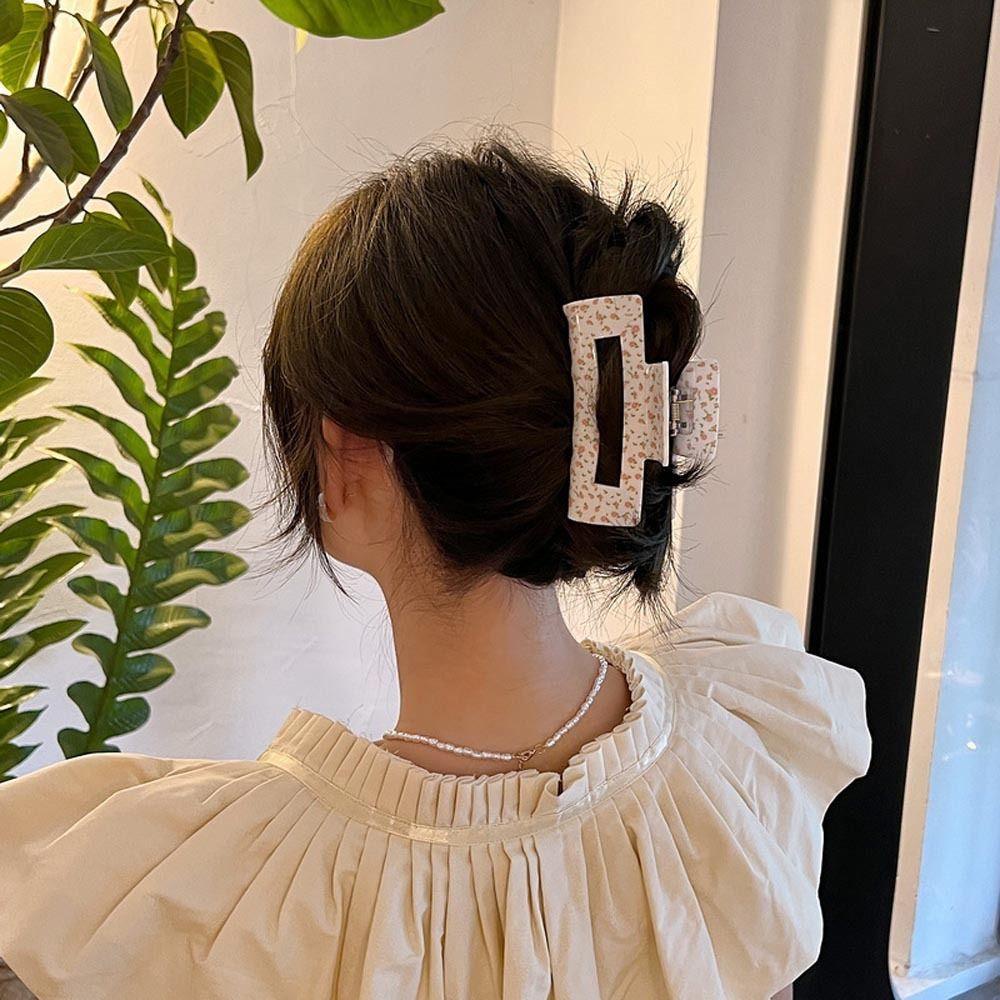 Agustinina Cakar Rambut Bunga Untuk Gadis Manis Klip Hiu Akrilik Baru Heardress Ponytail Holder Fashion Hiasan Kepala Bunga Korea Hiu Klip
