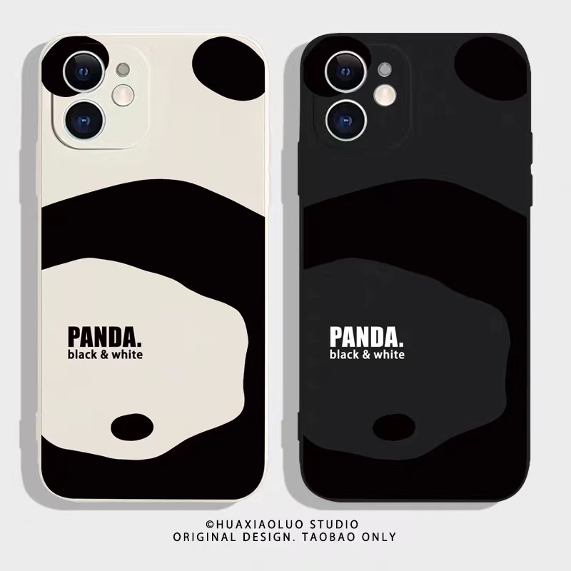 IPHONE Ins Pola Panda Cocok Untuk Iphone14 14pro 14plus 13 13pro 13prm iPhone12 7Plus 8Plus Xr XS 13 Pro Max Empat Sudut Casing Ponsel Tahan Guncangan