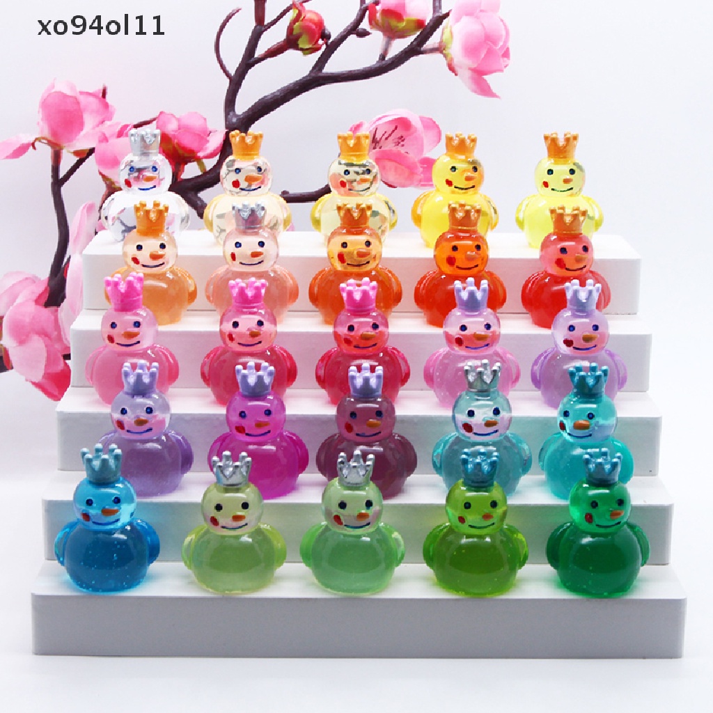 Xo 1PC Rumah Boneka Scene Slash Transparan Warna-Warni Mainan model Raja Salju Kecil OL