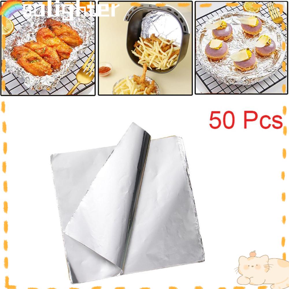 Solighter 50Pcs Air Fryer Foil Liner Praktis Microwave Baking Air Fryer Liner