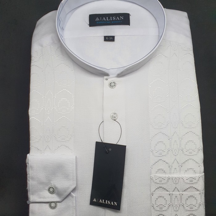 DISKON SHOPEE/ Koko Alisan Motif Lengan Panjang - Putih, S