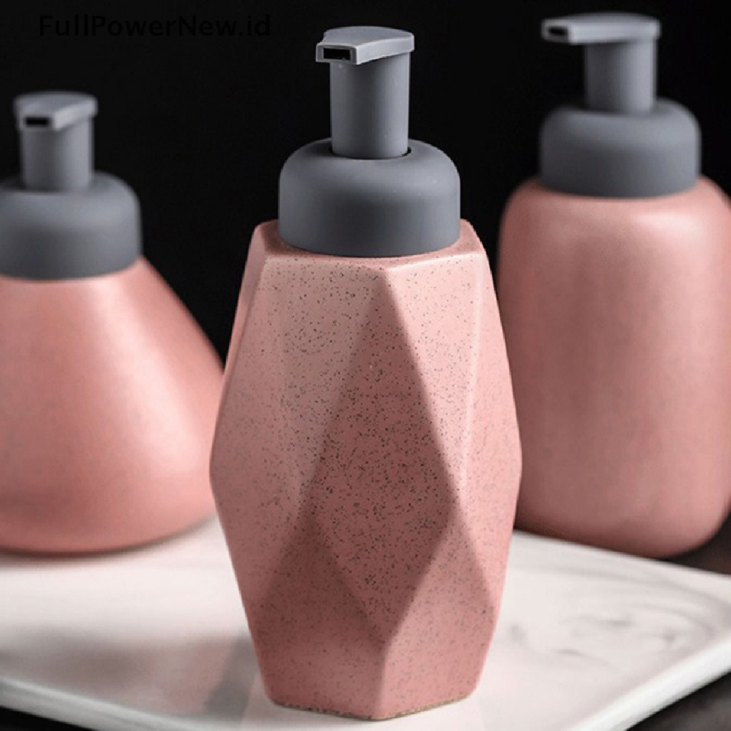 Power Dispenser Sabun Busa Cair Keramik Portable Pump Bottle Aksesoris Kamar Mandi ID