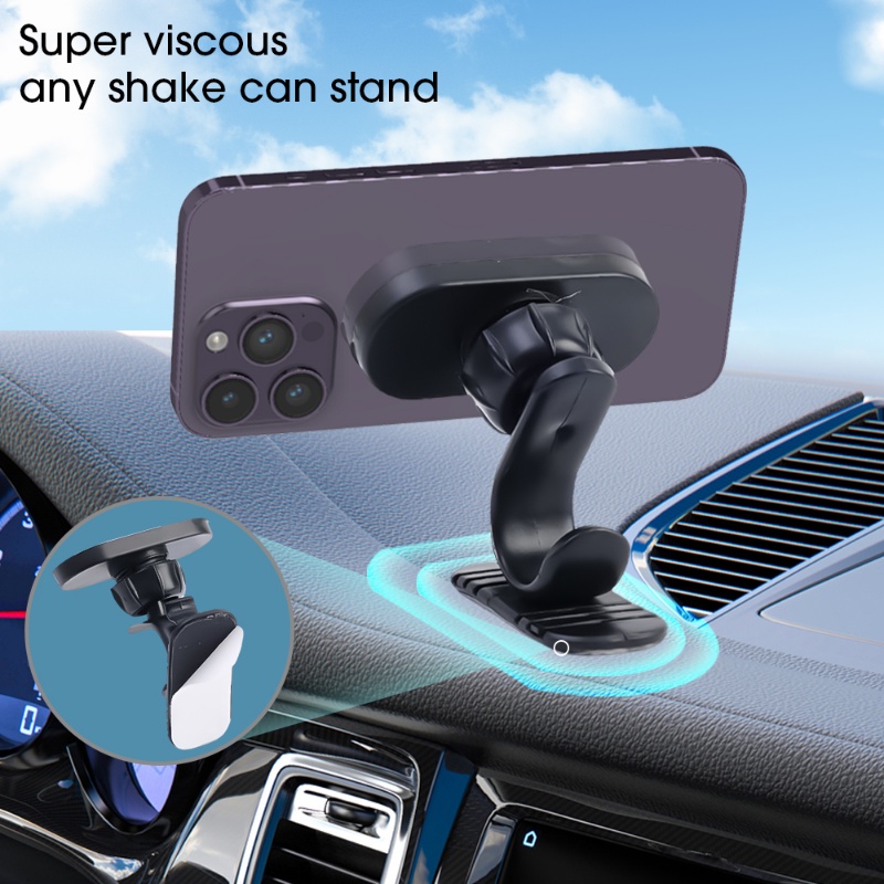 D6 Magnetic Car Phone Holder 360derajat Rotatable Mobile Phone Stand Auto Dashboard GPS Navigasi Bracket Dengan Bawah Self Adhesive Sticker