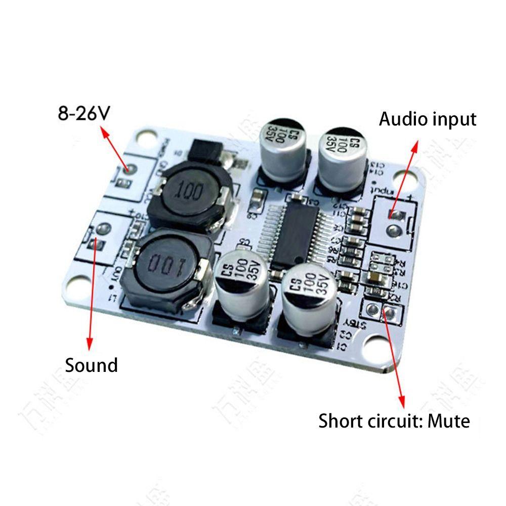 Populer 2pcs Papan Amplifier Mono4/6/8 ohm DC 8-26V AMP Modul Speaker Suara