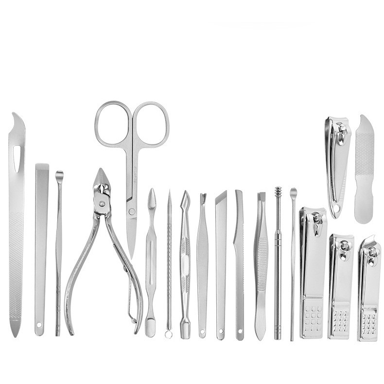 Gunting Kuku Set 19 in 1 Stainless Original / Alat Menicure Pedicure Set / Alat Perawatan Kuku / Nail Art Set Lengkap
