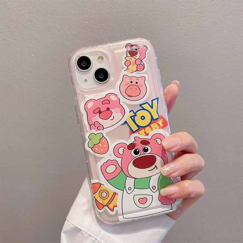 IPHONE Casing Ponsel Transparan Lucu Kompatibel Untuk Iphone14 13 12 11 Pro XS Max X XR 7 8 Plus Soft Casing TPU Silikon Shockproof Cover