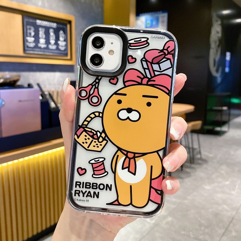 IPHONE 3-in-1 Casing Pelindung Simpul Kartun Transparan Untuk Iphone14 13 12 11 Pro MAX X XR XS Max7 8 Plus