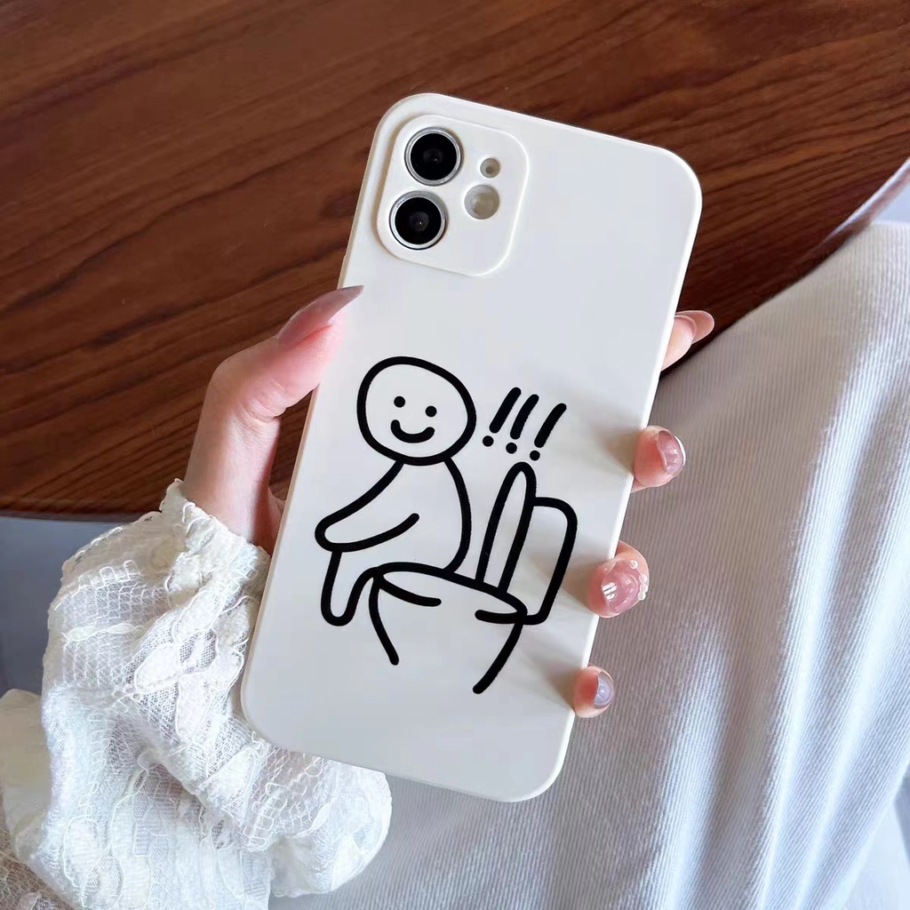 IPHONE Ins Matchman Pola Cocok Untuk Iphone14 14pro 14plus 13 13pro 13prm iPhone12 7Plus 8Plus Xr XS 13 Pro Max Empat Sudut Casing Ponsel Tahan Guncangan