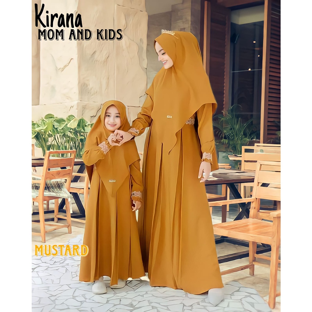 Kirana Syarii Mom And Kids Matt Ceruty Babydoll Apk Renda Size Fit To XL Besar OOTD Gamis Wanita Couple