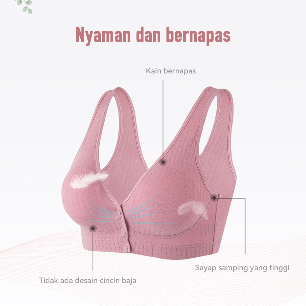 Lakhu Bh Jumbo Bra Menyusui Kancing Depan Tanpa Kawat Katun Murni Murah Nursing