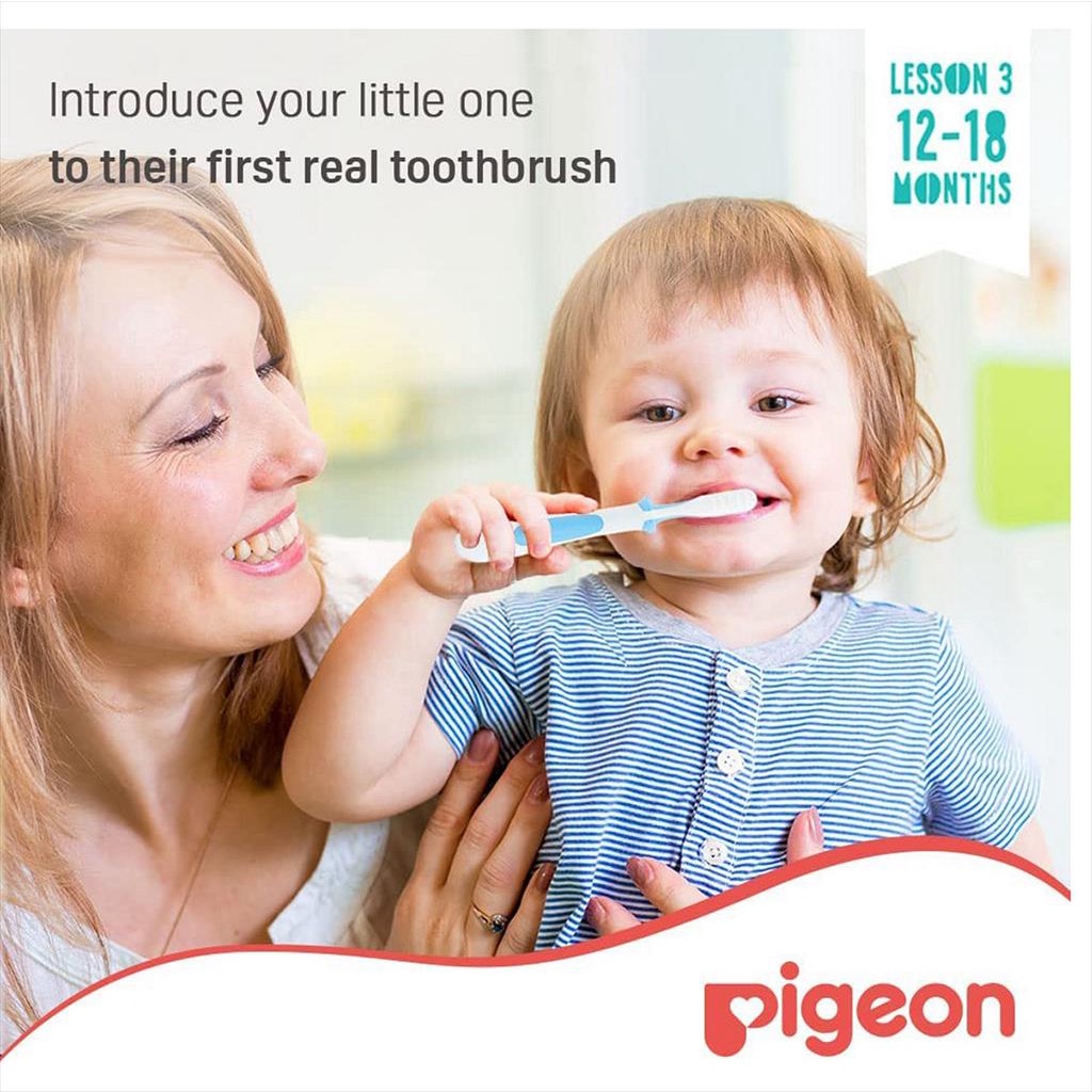PIGEON Traning Toothbrush Lesson 3 Blue Sikat Gigi Anak