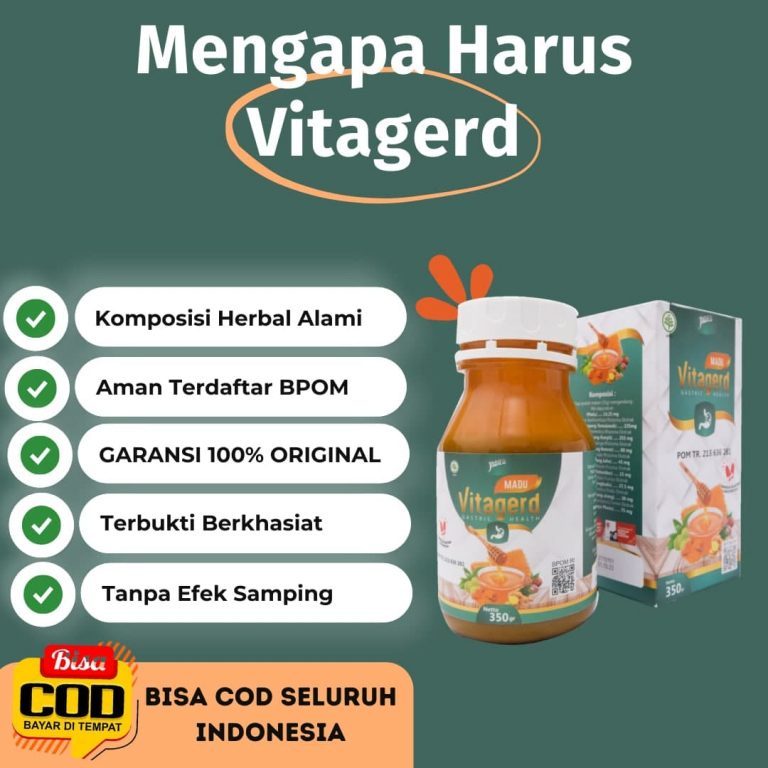 Madu Vitagerd Obat Lambung Asli Herbal Terbaik Atasi Asam Lambung Naik, Maag &amp; Gerd Anda BPOM Original GARANSI ASLI